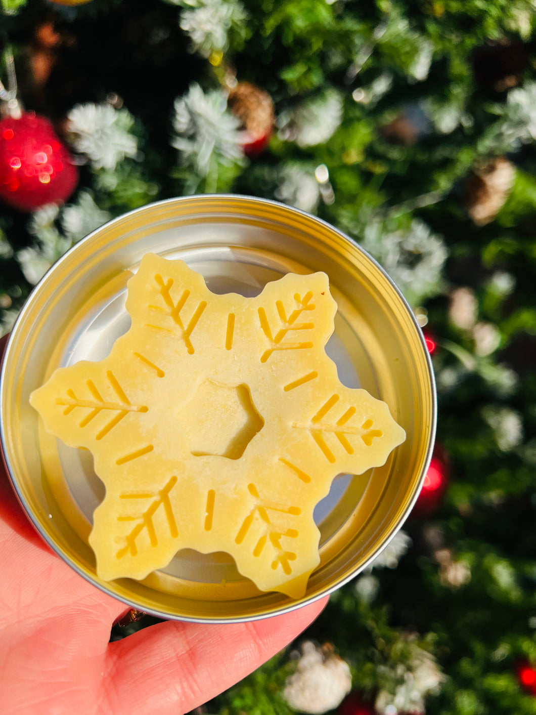 Snowflake Lavender Lotion Bar rich in organic Cocoa Butter, Shea Butter & Lavender essential oil