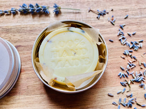 All Natural Lavender Lotion Bar rich in organic Cocoa Butter, Shea Butter & Lavender essential oil