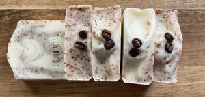 Coffee Scrub soap, with organic ground coffee. Unscented & exfoliating